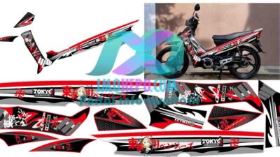 Download Stiker Striping Fiz R, F1ZR VARIASI Tema anime Tokyo Revengers Pola Real Size